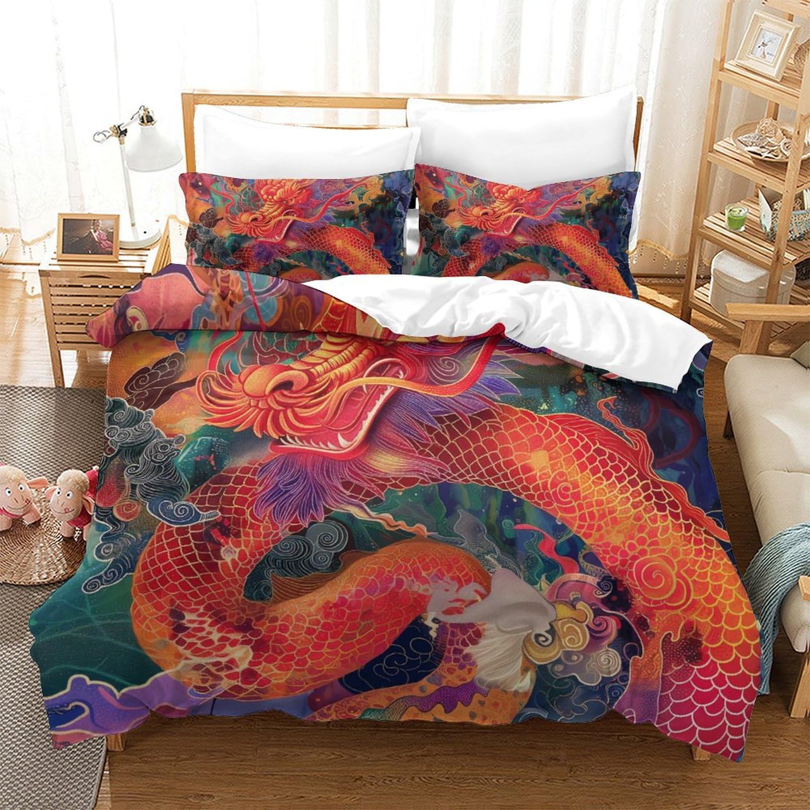 Housse de couette dragon imprimé 3D pour sublimer une chambre parentale