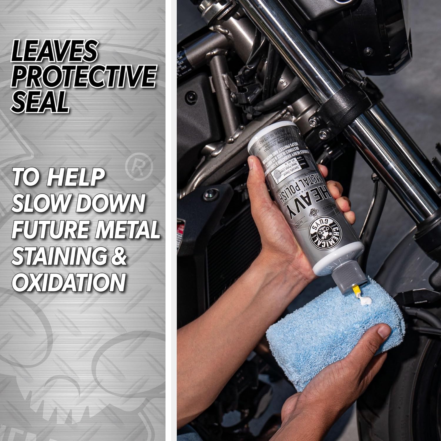 Chemical Guys Heavy Metal Polish Restorer and Protectant - Cleans, Restores & Protects, Aluminum, Stainless Steel, Chrome Polish & More, Safe for Cars, Trucks, Motorcycles, RVs, and Boats - 16 oz - Image 5