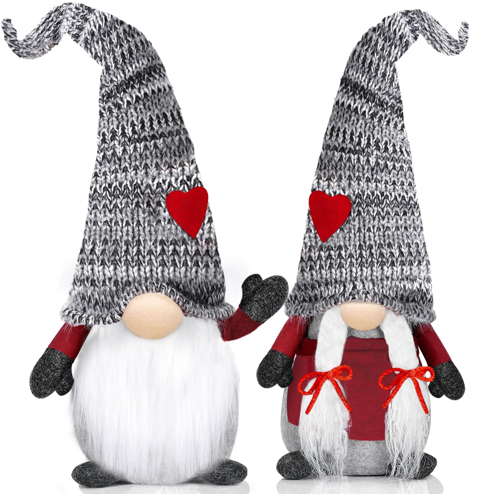 NLMWTI Gnomo Navidad Decoración Juego de 2, Pareja Muñeco de Gnomo de Felpa Artesanal para Decoración Navideña, Lindos Adornos de Mesa o Adornos de Habitaciones