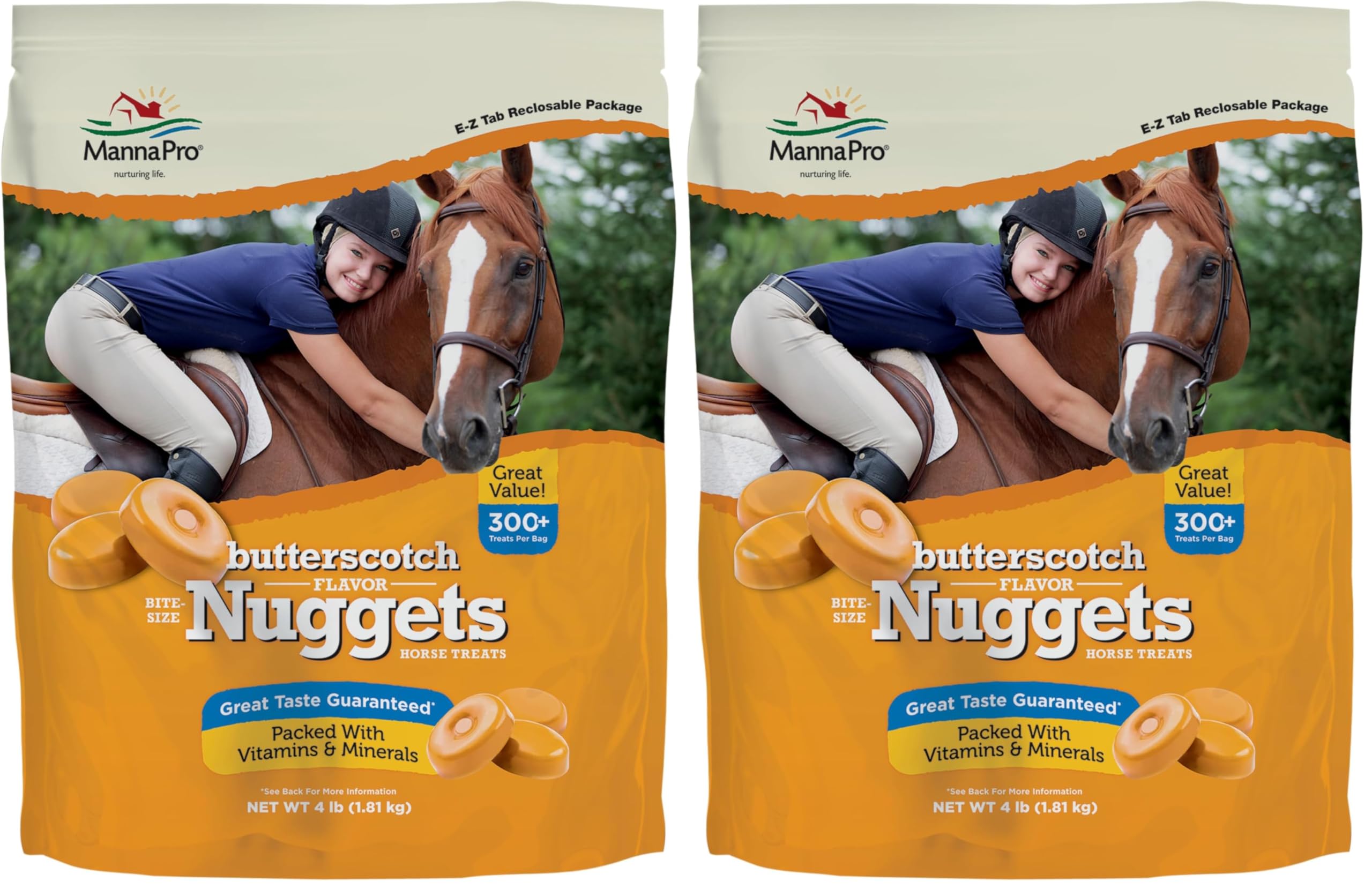 Manna Pro Bite-Size Nuggets for Horses – Horse Training Treats – Butterscotch Flavored Treats for Horses – 4 pounds (Pack of 2) Butterscotch 4 Pound (Pack of 2)