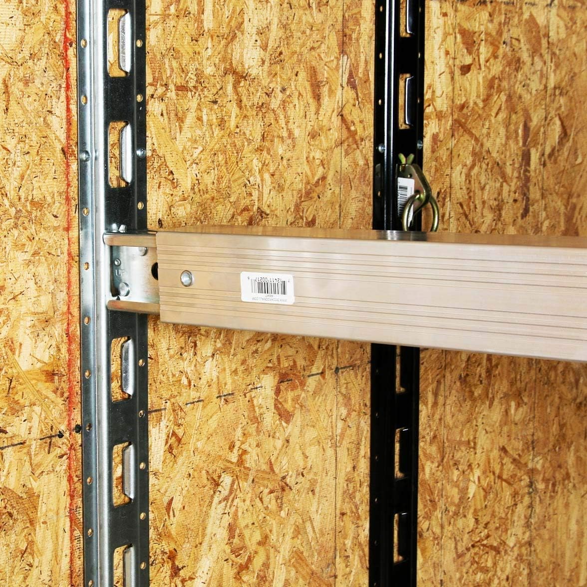 DC Cargo Mall E Track Vertical Tie Down Rail Kit 5' (4 Pack) for Garages, Vans, Trailers, Motorcycle Tie Downs, ATV Mountings - Galvanized Steel - Secure Cargo & Heavy Loads Up to 2,000 lbs