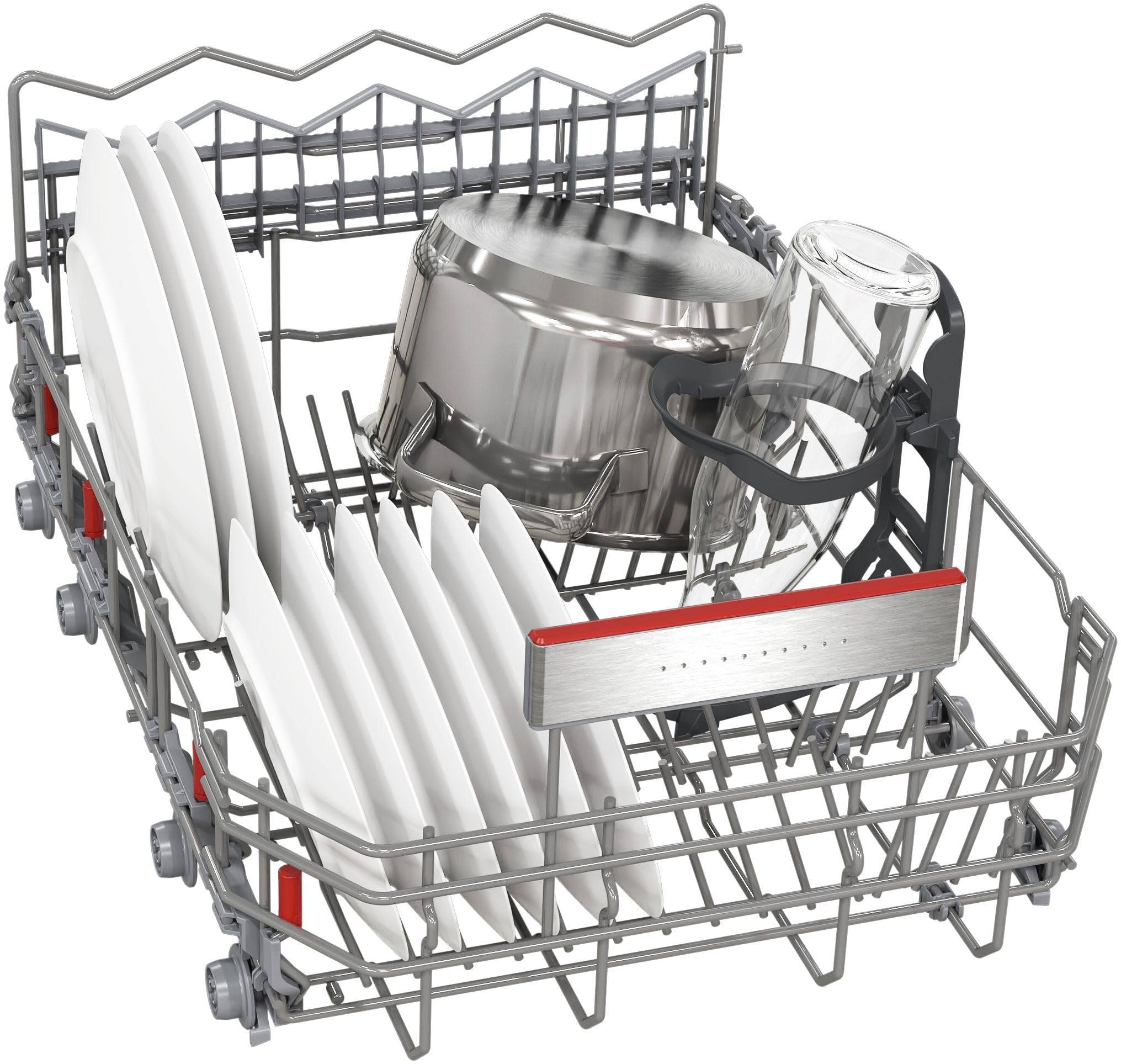 Bosch SPS6EMI21E Serie 6, Lavastoviglie Smart da libera installazione, 10 coperti, Cestelli personalizzabili, Motore EcoSilence Drive, Acciaio spazzolato anti-impronta, 45 cm.