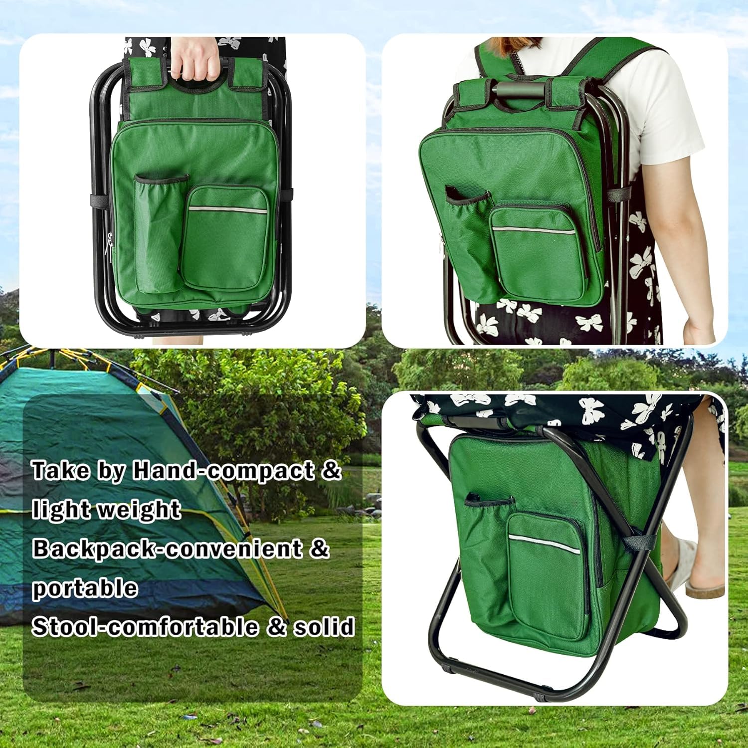 Amazon.com: Kikerike Portable Stool Backpack Cooler Chair