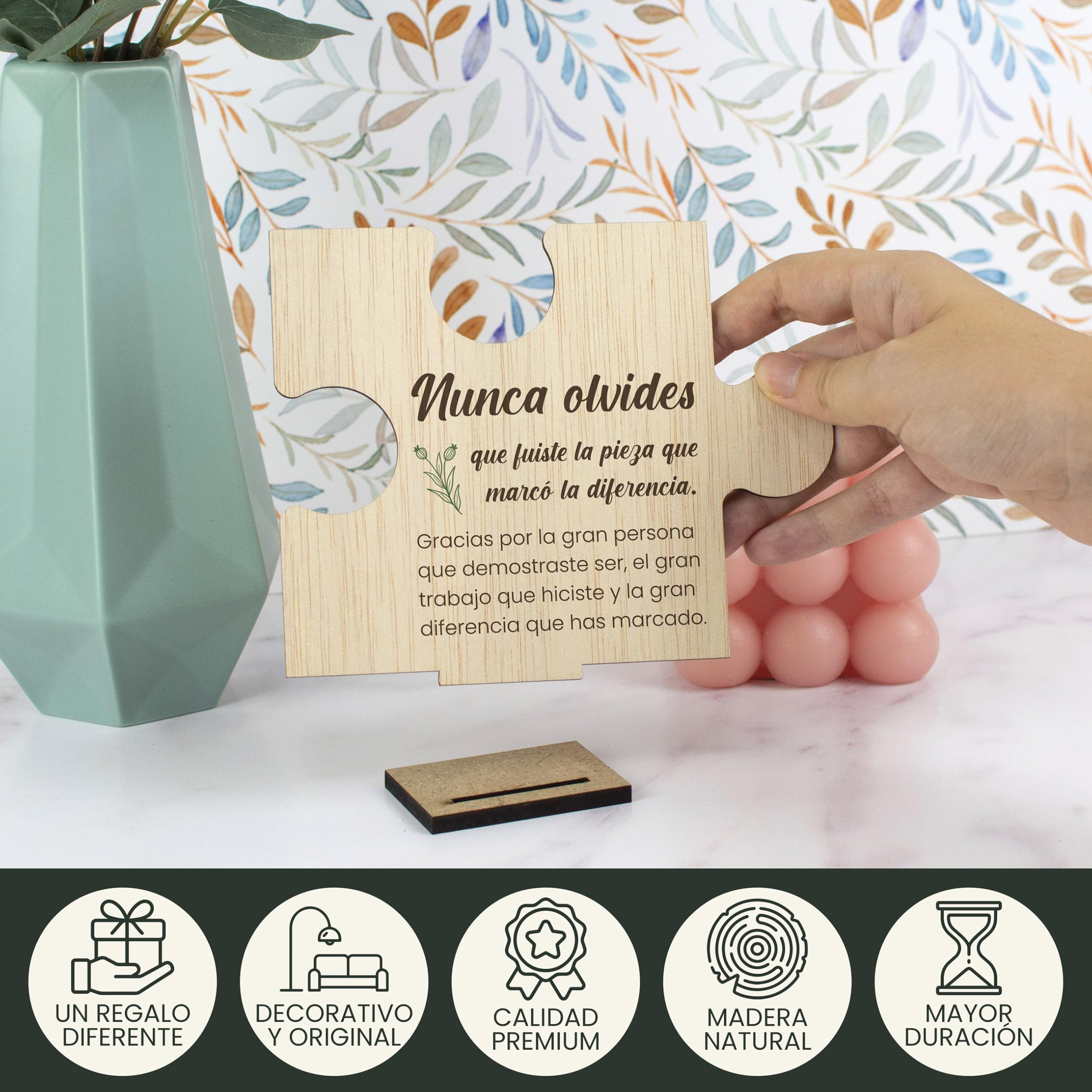 CONTRAXT Tarjeta regalo de despedida madera. Tarjeta detalle regalo original despedida compañeros trabajo profesores maestras jefes fin de curso graduaciones amigas que se van (Despedida)
