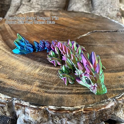 Miniatura 6 de Dragones bebé, con huevo de dragón opcional, cristal articulado bebé, rosa, orquídea, dragón de piedras preciosas, juguete para ansiedad para