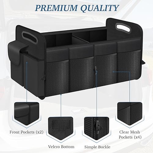 Miniatura 9 de Organizador de maletero, organizador plegable e impermeable para maletero de automóvil para SUV y sedanes, organizadores de almacenamiento de