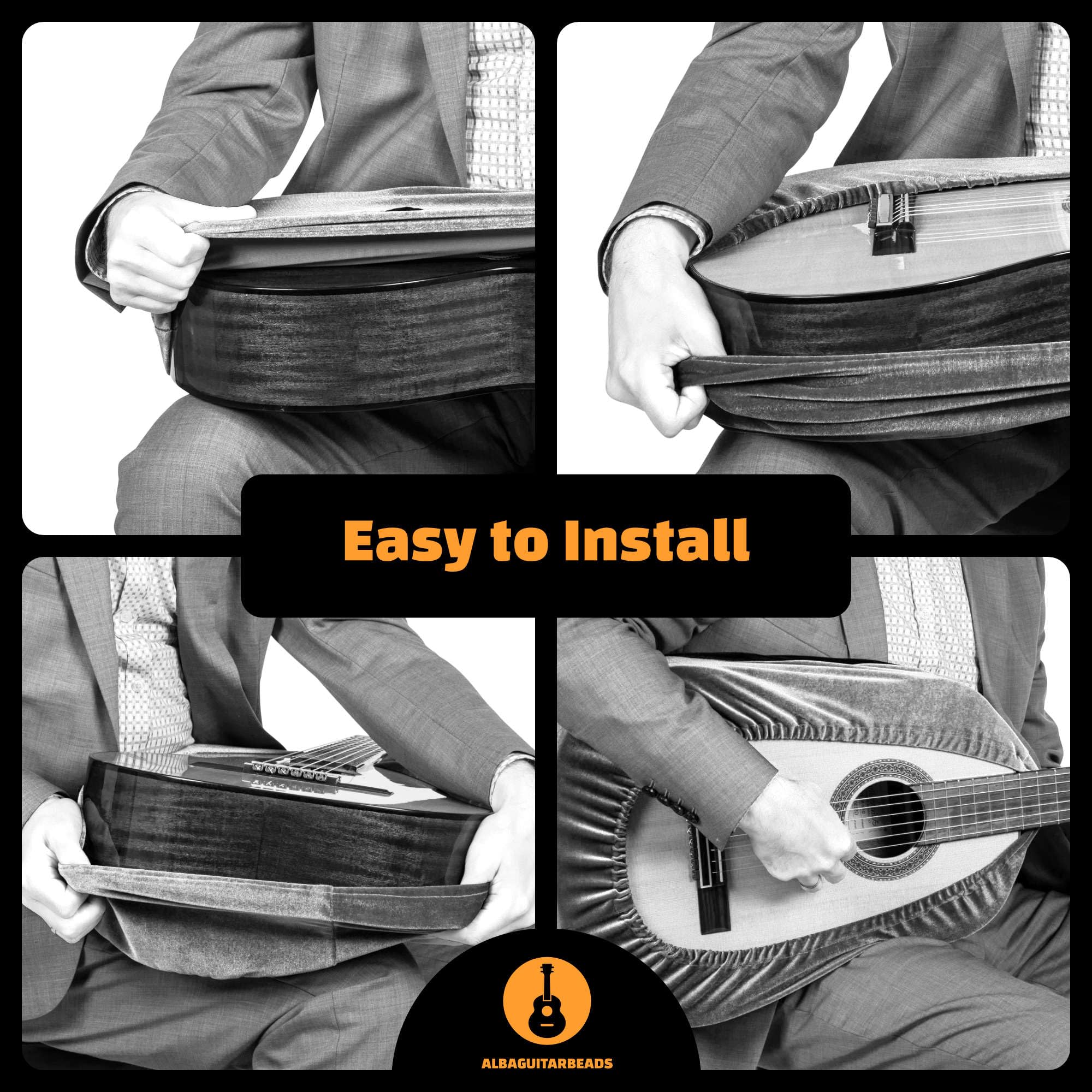 Alba Guitar Dust Cover - Involucro protettivo per chitarre classiche, cover in velluto antipolvere per chitarre acustiche e chitarre elettriche, Rosso