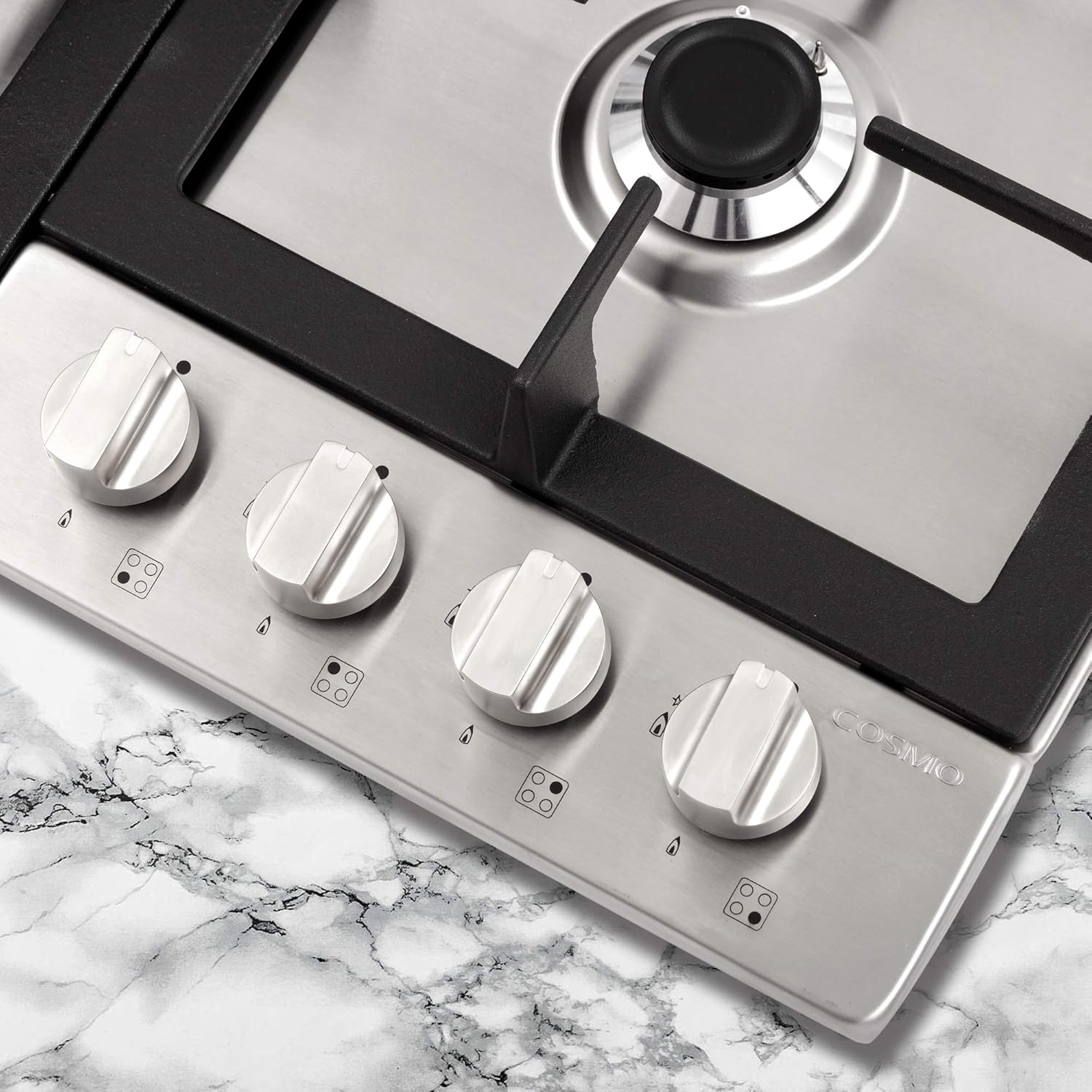 Cosmo 24" Stainless Steel Gas Cooktop with 4 Burners