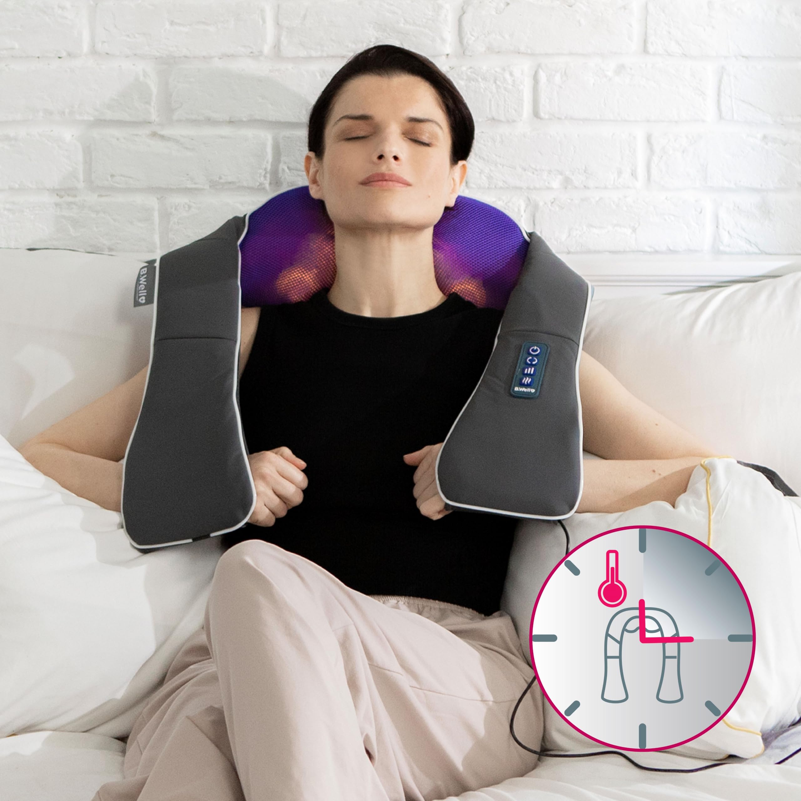 MASAŻER B.WELL MED-440 DO KARKU SZYI RAMION PLECÓW PAS MASUJĄCY GRZEJĄCY SHIATSU