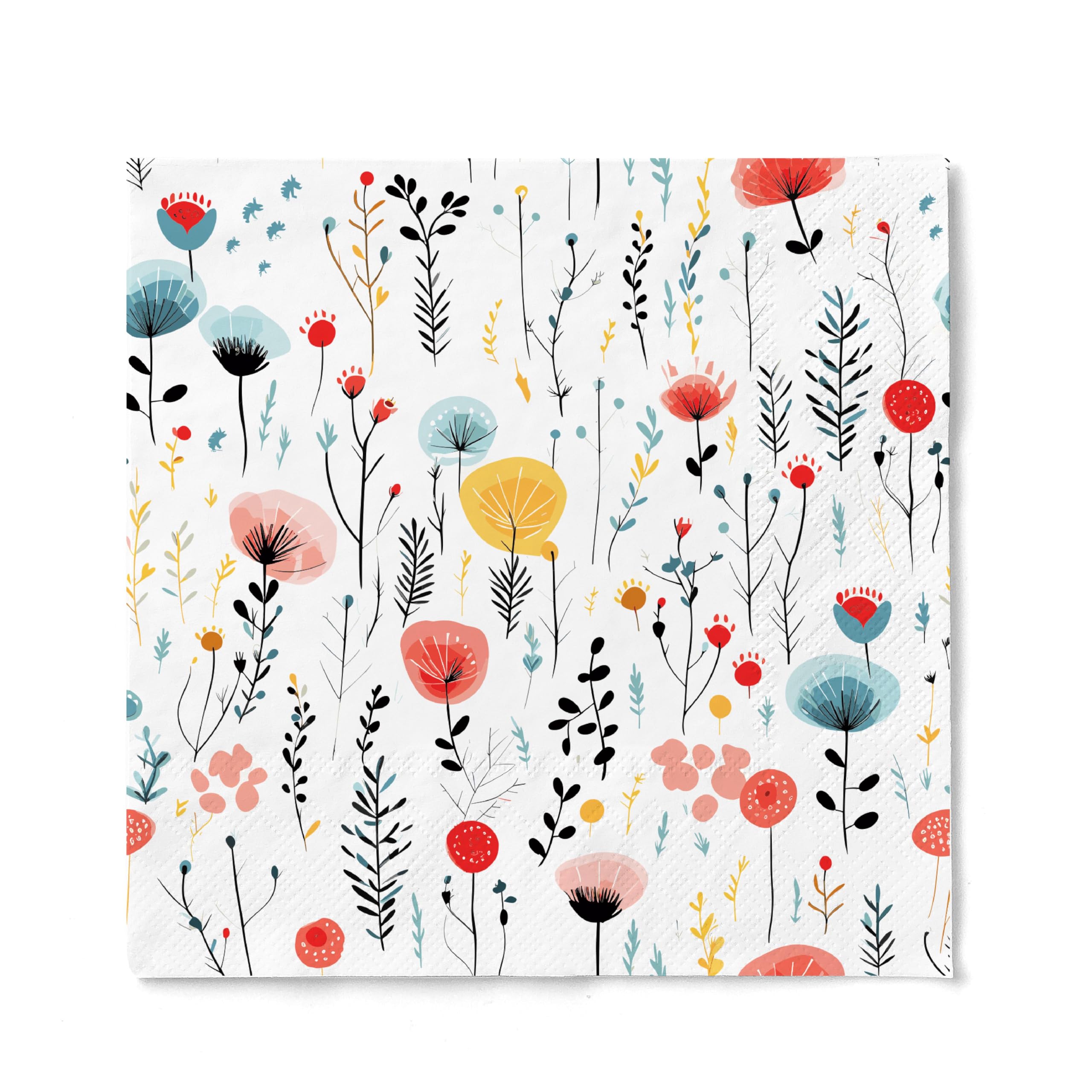 JoyfulArtink Tovaglioli di carta di design per decoupage, tovaglioli stampati di alta qualità per pranzo, cena, feste, tovaglioli da cocktail decorativi festivi, 30 pezzi a 3 veli, 33 x 33 cm, bouquet