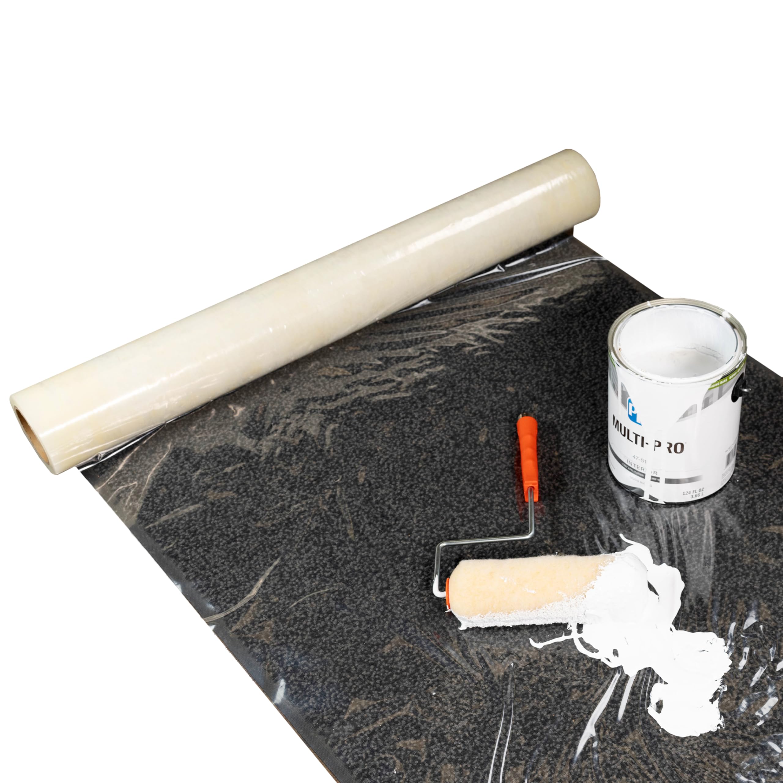 Carpet Protection Film 36" x 200', 3 mil (600 Sq.Ft) - USA-Made Self-Adhesive Carpet Protection - Clean Removal, Clear and Strong Cover Protector - Heavy-Duty Floor Protector Roll by IDL Packaging
