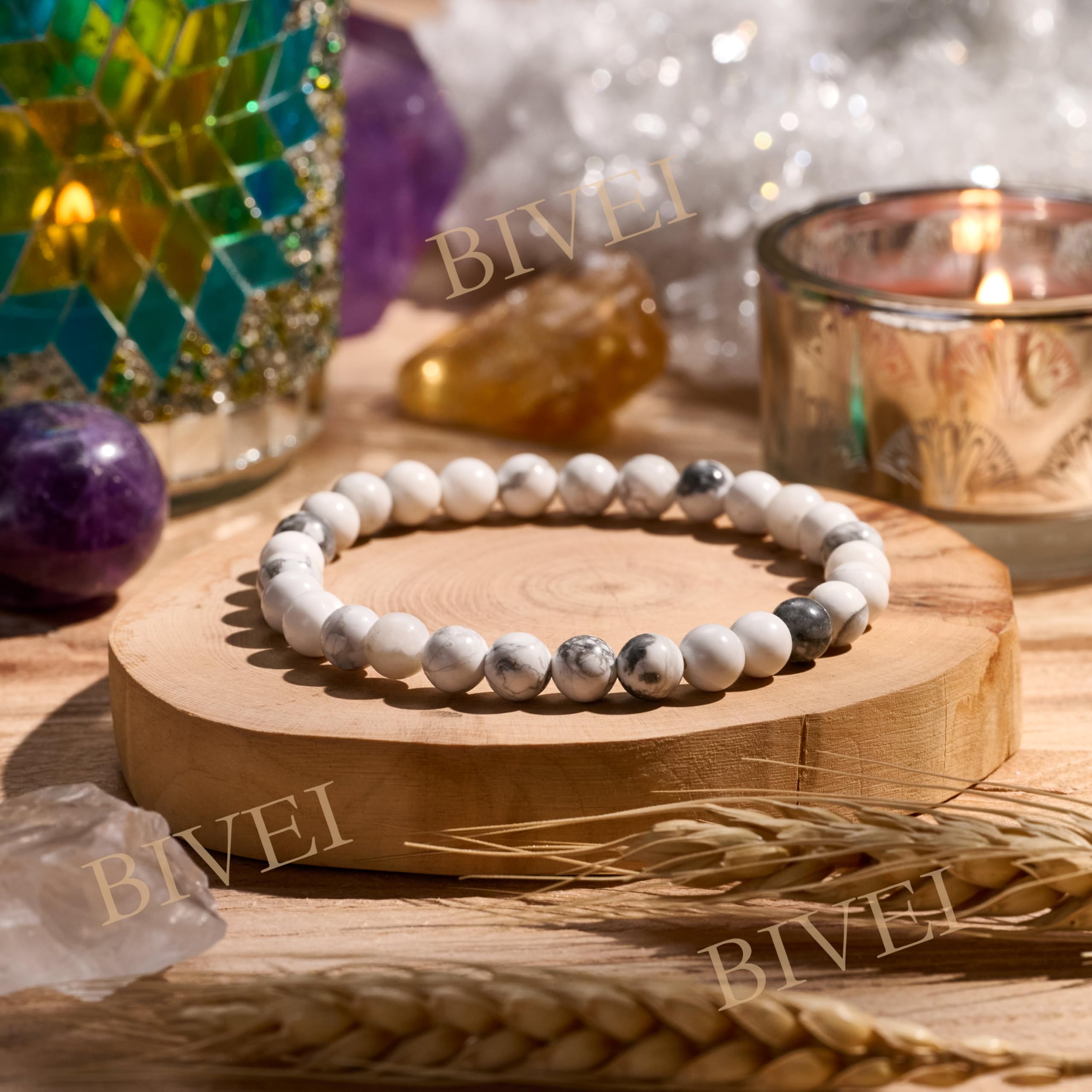 Bivei signora braccialetto perline 6mm semiprezioso cristallo naturale elastico elastico cristallo accessori regalo di yoga