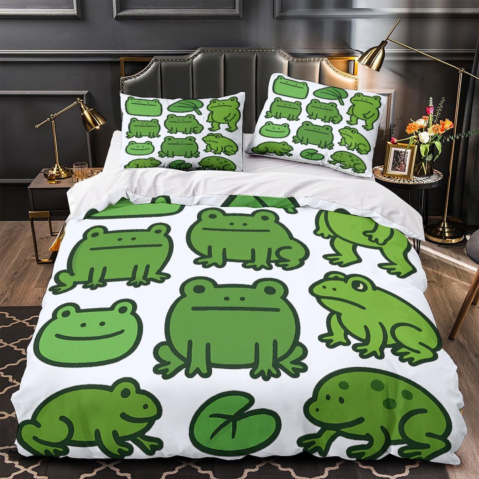 Housse de couette grenouille hypoallergénique et ultra douce