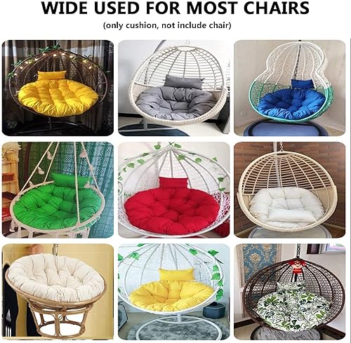 Miniatura 5 de Cojín para silla de huevo solamente, reemplazo de cojín de asiento para silla de columpio colgante al aire libre, cojín grande grueso e hamaca con