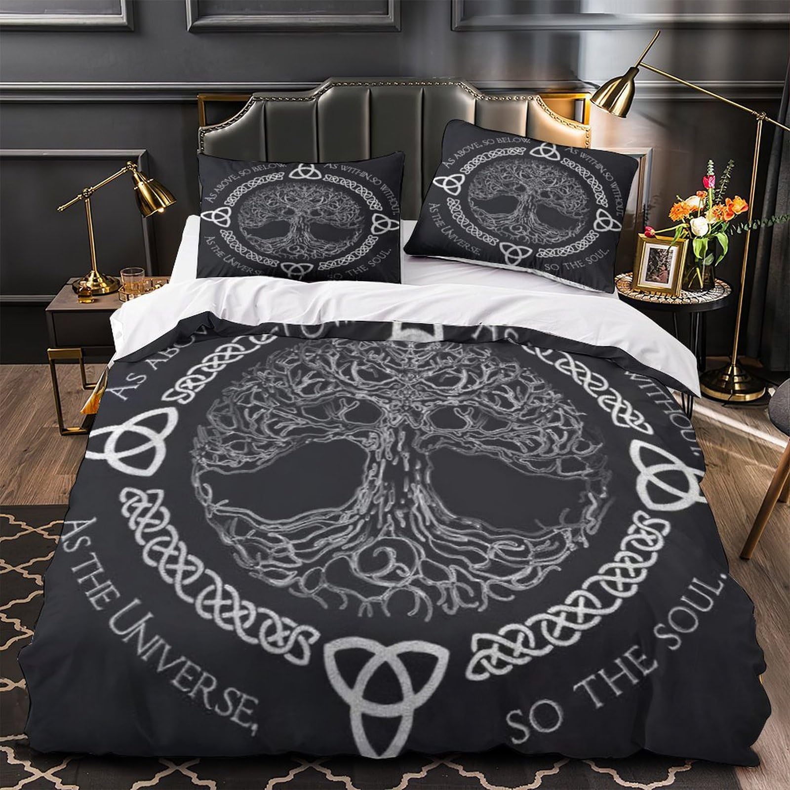 Parure de lit celte pour chambre de garçon ado ambiance mystique
