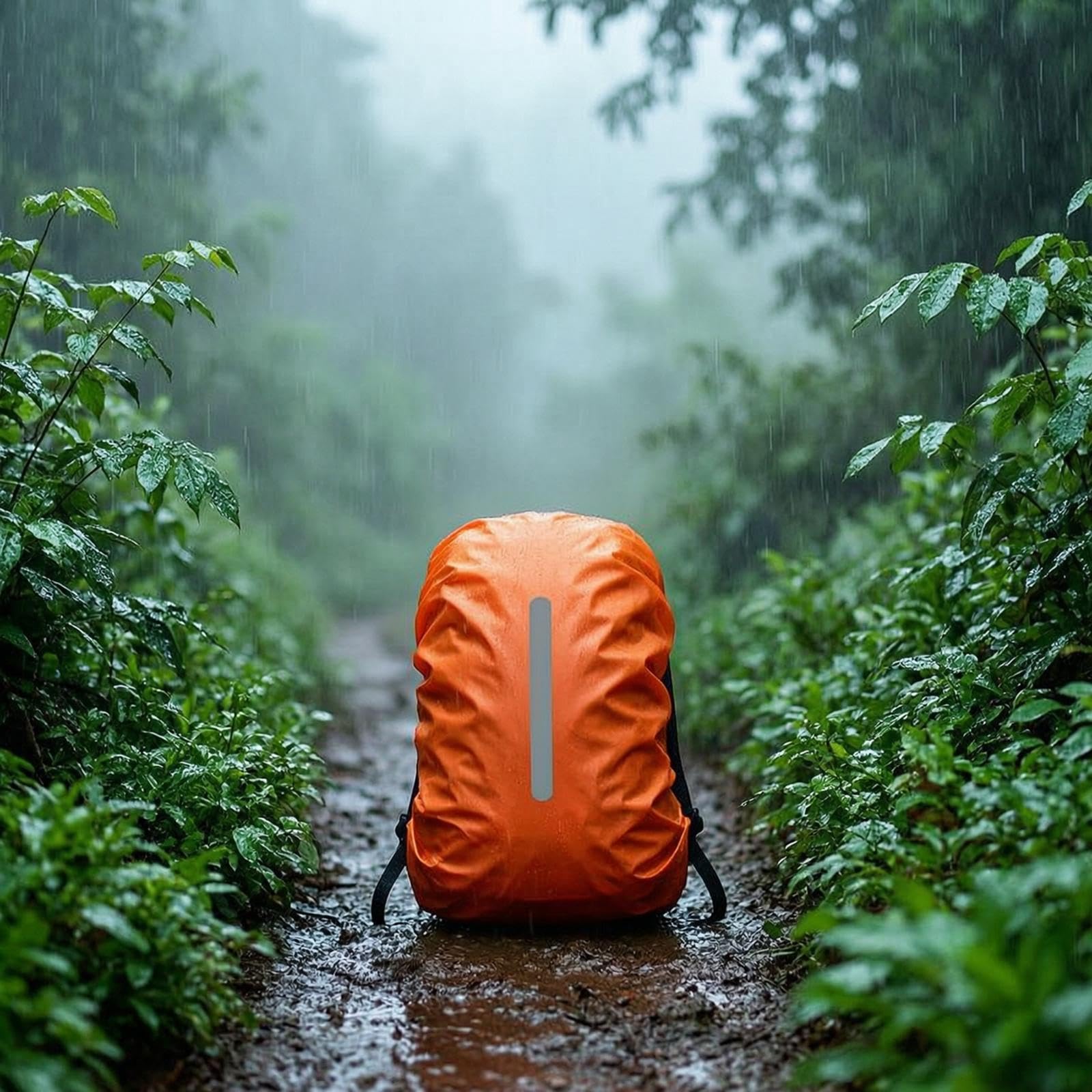 Backpack Rain Cover with Reflective Strip Waterproof Backpack Rain Cover Highly visibleVisibility for Commuters, Students, Hiking, Commuting, Travel L Fluorescent Green-image-44