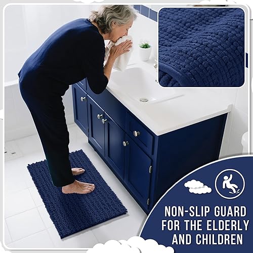 Miniatura 99 de Yimobra - Tapete de baño largo de felpilla, grande de 55.1 x 24 pulgadas, microfibra gruesa, absorbente, extrasuave, antideslizante, peludo, lavable