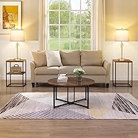 Vista 5 de 2 Pack 22"-30" Adjustable Height Table Lamps Set, Modern Gold Table Lamps with White Shade 3 Colour Temperature Pull Chain Tall Lamps for Living
