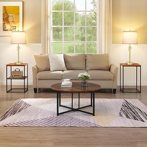 Miniatura 5 de 2 Pack 22"-30" Adjustable Height Table Lamps Set, Modern Gold Table Lamps with White Shade 3 Colour Temperature Pull Chain Tall Lamps for Living