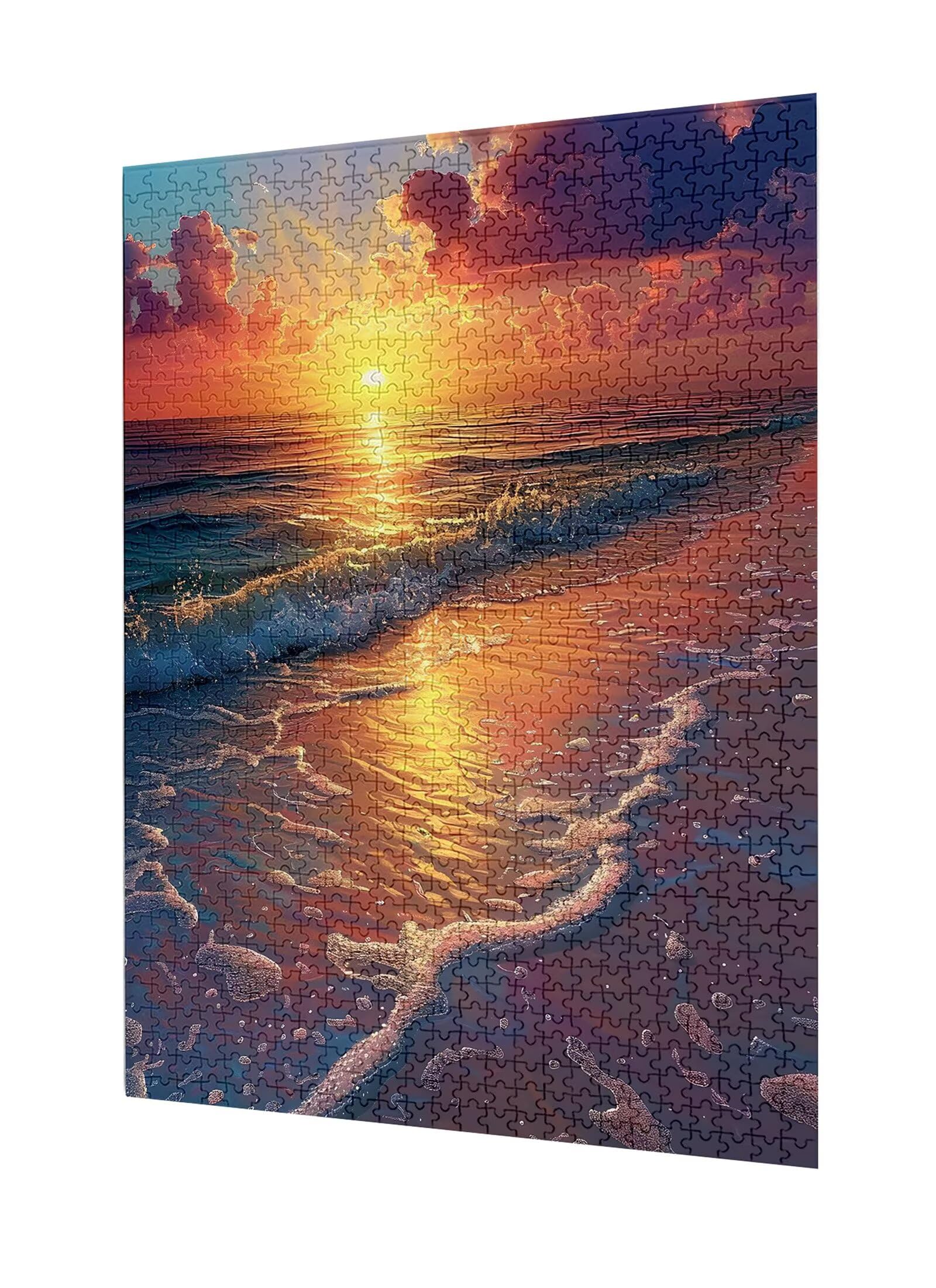 Puzzle z motywem zachodu słońca, 1500 elementów, ocean dla dorosłych, drewniane puzzle dla dorosłych, "zrób to sam", wysoka jakość, klasyczna drewniana jigsaw, puzzle drewniane dla chłopców od 14 lat