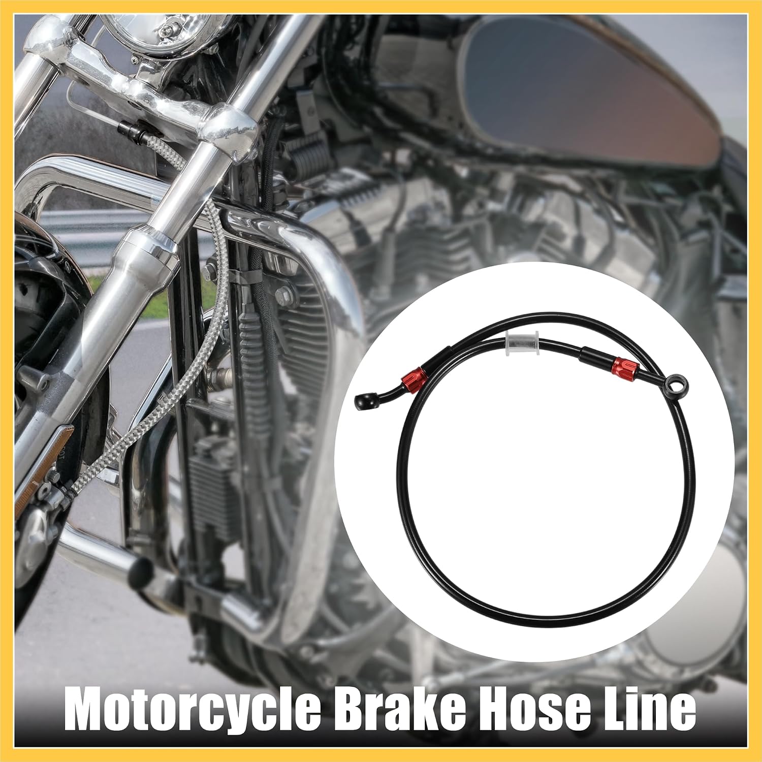 Brake Hose AN3 28 90 Degree M10x1.0 Motorcycle Hydraulic Brake Line Oil Hose Pipe Fitting for ATV Motorcycle Motocross 80cm Black Red 1 Set Auto Replacement Parts