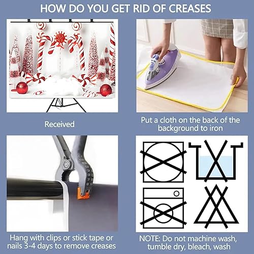 Miniatura 5 de Telón de fondo de Navidad rojo de bastón de caramelo de Navidad, baby shower, pastel, aplastamiento, retrato, fotografía, pancarta, vinilo de 7 x 5