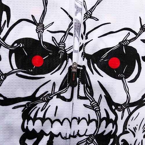 Miniatura 4 de Camiseta de ciclismo para hombre, manga larga, equipo de marca, reflectante, chaqueta de cráneo de pájaro