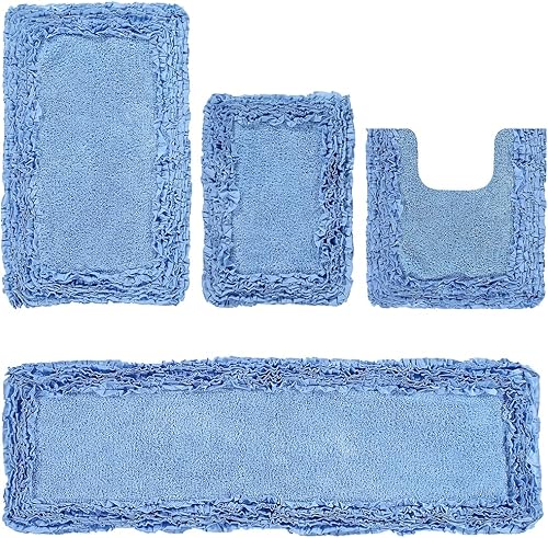 Miniatura 79 de Better Trends Alfombras en forma de corazón de 30 pulgadas, 100% algodón, suave, antideslizante, lavables, absorbentes de agua, para la entrada