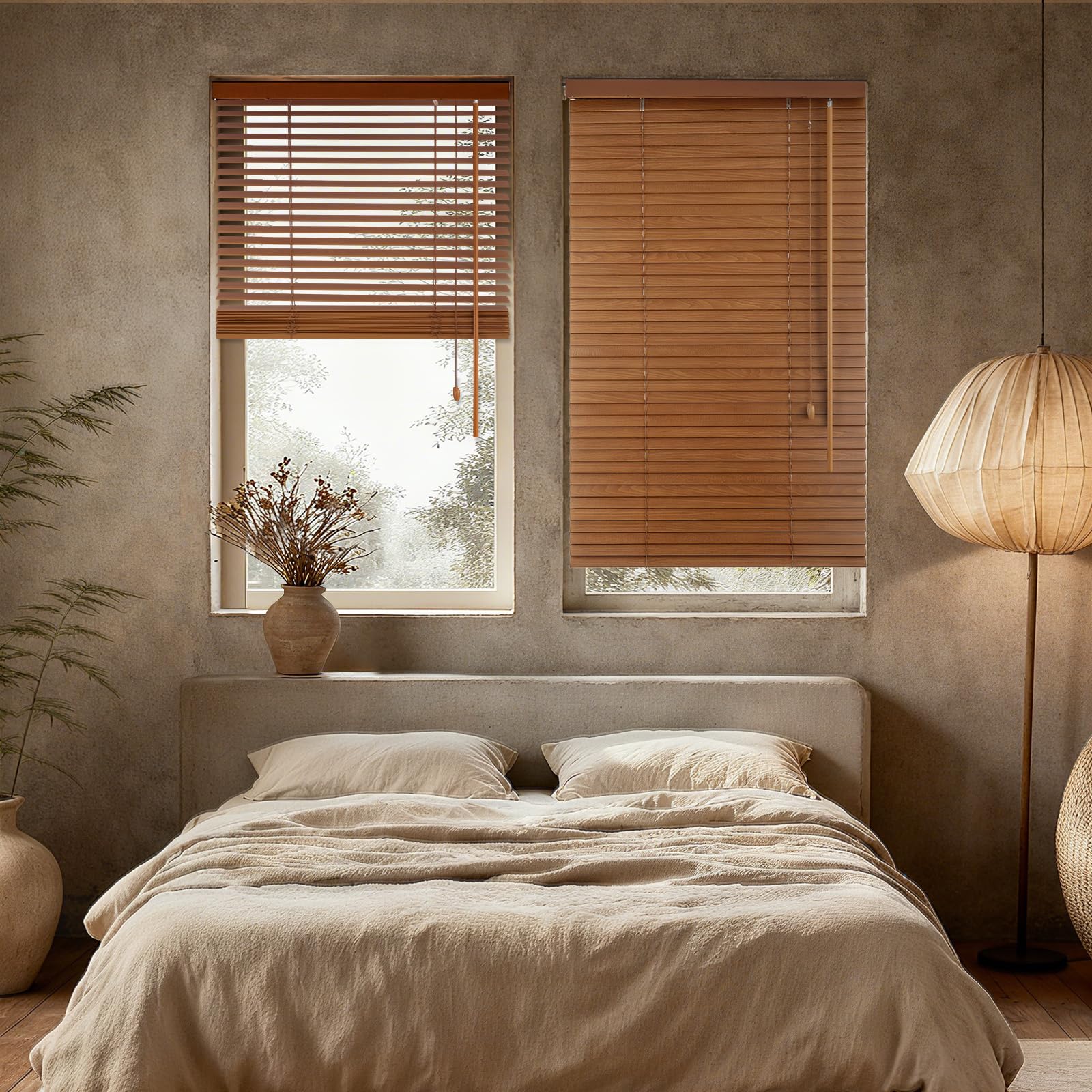 Sekey Jalousie Holzjalousie 35mm Holz jalousien Jalousette Echtholz Anpassbare Jalousie 60x160cm – Bild 7