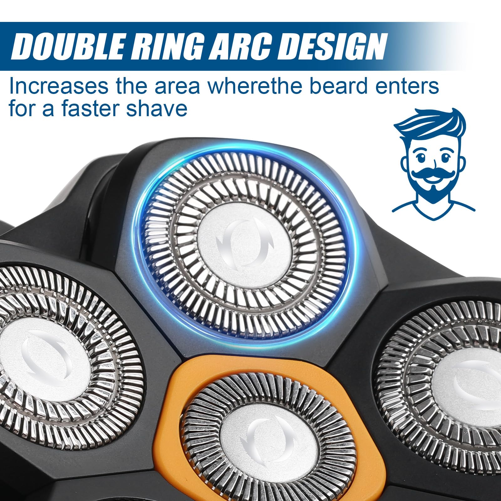 2pcs Magnetische 6 Blade Head Shaver Ersatzköpfe für DOAO JoyKoi Solimpia Singphere AEXIRI Head Shaver