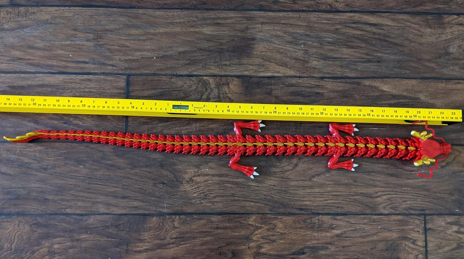 Giant 3D Printed Multicolor Mythical Dragon 38" (Green/Yellow)