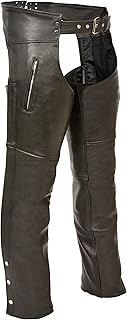 Milwaukee Leather Zippered Thigh Pocket Chaps (Black, XX-Small)