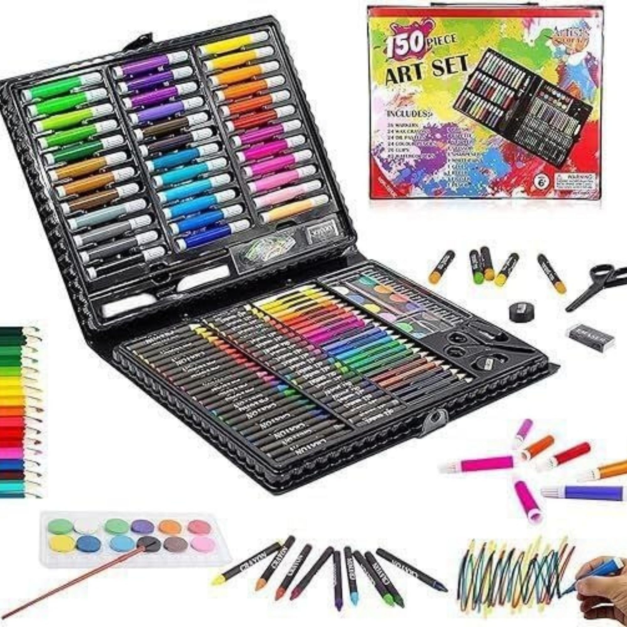 Kids Art Set - 150 Pieces Creative Drawing Kit -1