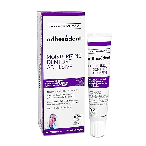 Dr B Dental Solutions Adhesadent - Adhesivo para dentaduras postizas verde 24 onzas Dr B Dental Solutions Adhesadent - Adhesivo para dentaduras postizas verde 24 onzas