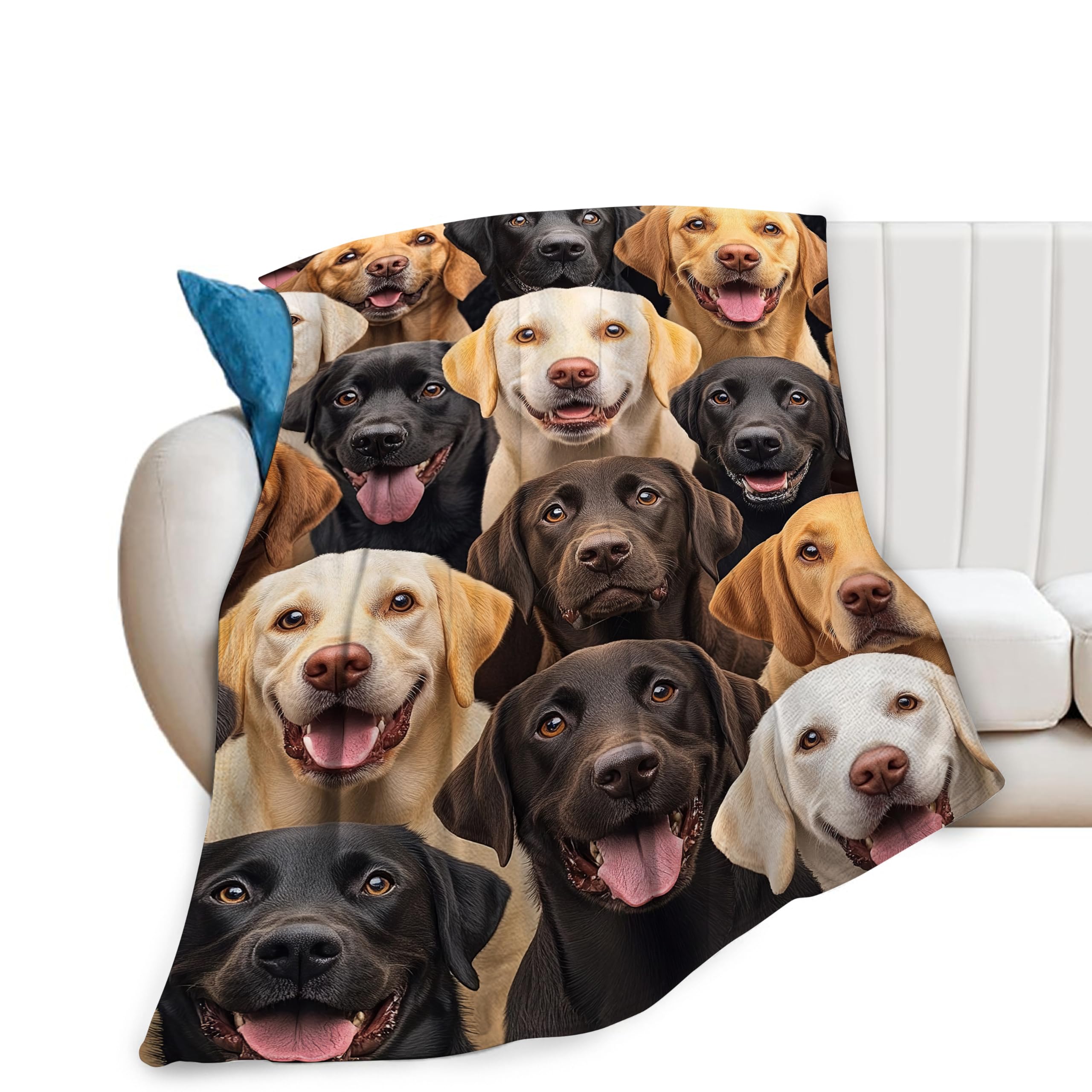 Labrador Blanket for Girls Boys Chocolate Retriever Throw Blankets Soft Cozy Warm Fuzzy Fleece Bedding Flannel Dog Throws Stuffed Animal Gifts for Labrador Lovers Kids Men Women Bedroom Decor 50