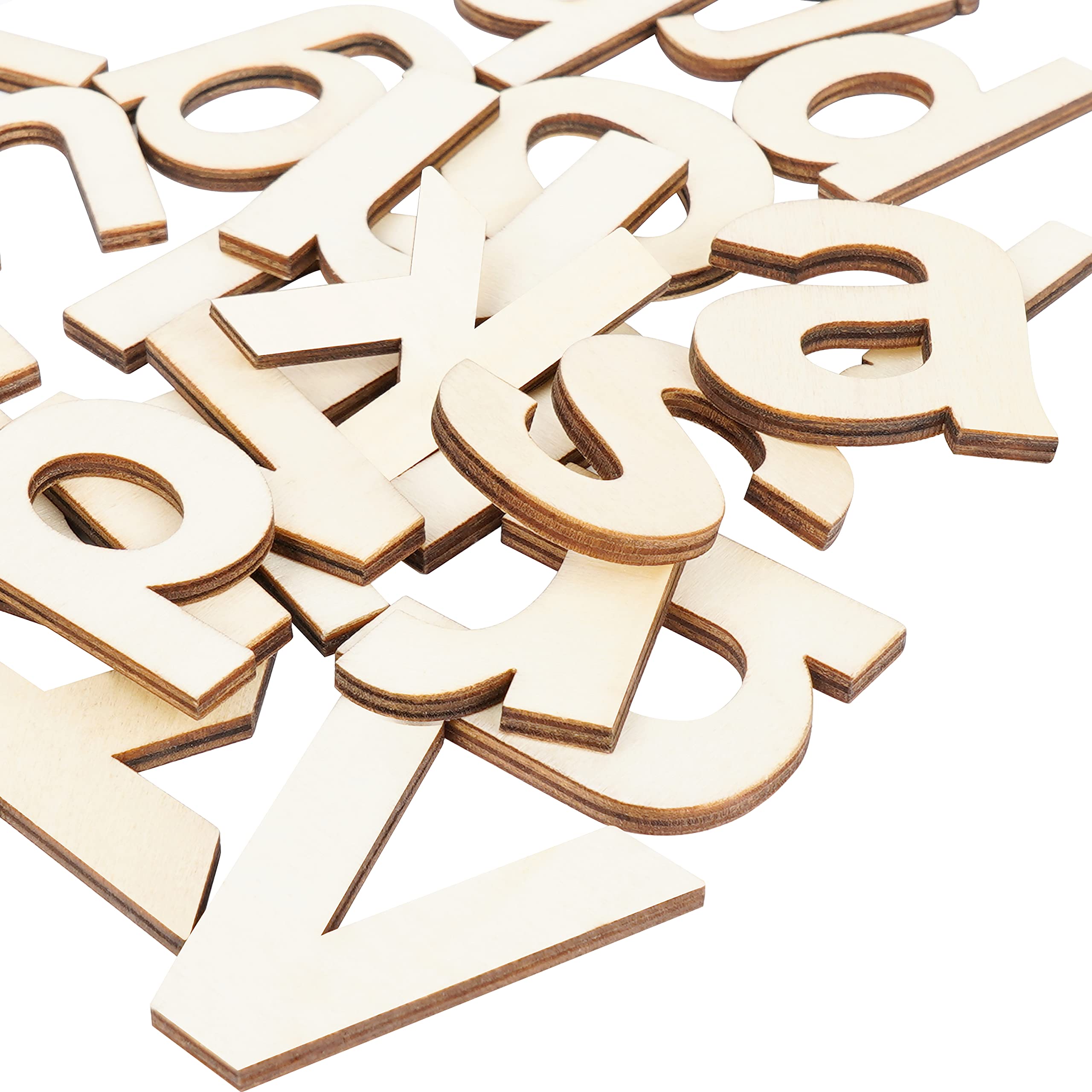 458 Holzbuchstaben & Zahlen Set – 5,1 Cm, Unlackiert Zum Basteln & Dekorieren