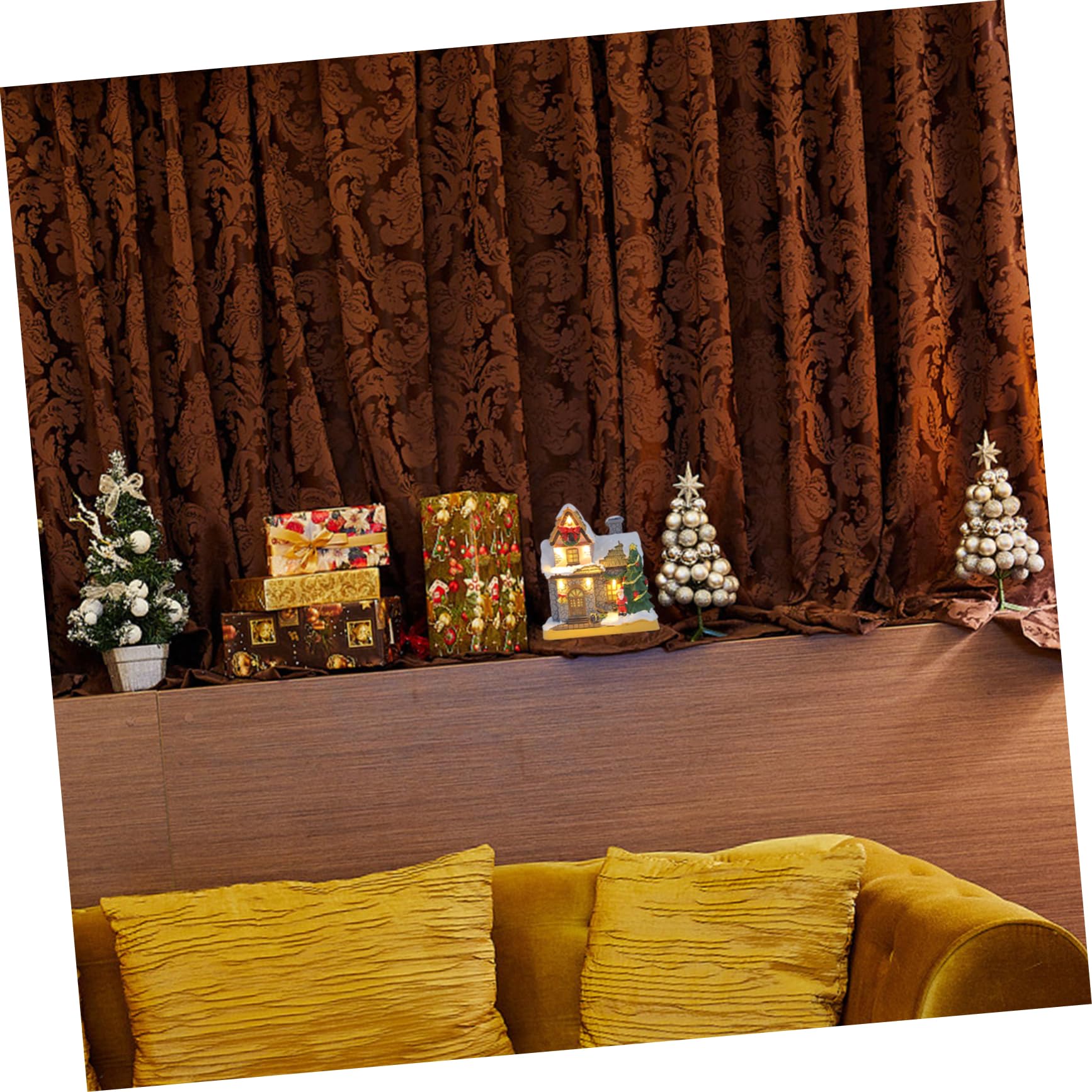 COLLBATH Decoración de Casa Iluminada Casa de Resina Navideña Adorno para Decoración para Micro Suministros Navideños para Escenario de Navidad