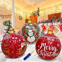 3 x 60 cm Inflatable Christmas Baubles, Large Christmas Baubles for Outdoors Christmas Decoration for Christmas Garden Yard Outdoor Decoration