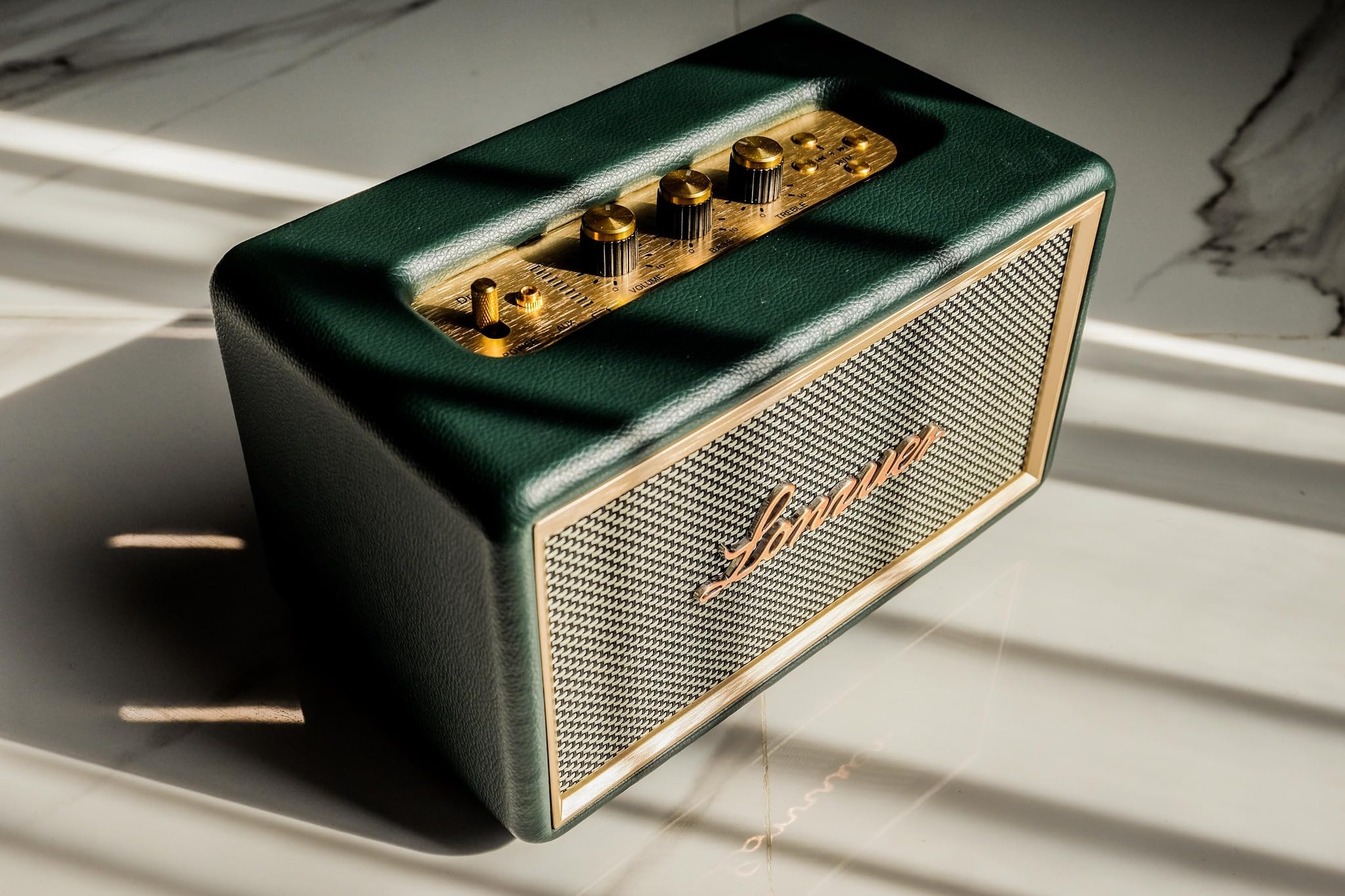 Cassa Bluetooth Retro In Legno Portatile Batteria da 10000 mAh 80W Senza Fili Basso Subwoofer Altoparlante Bluetooth TWS con ingresso AUX, slot per scheda SD, porta USB per feste all'aperto (verde)
