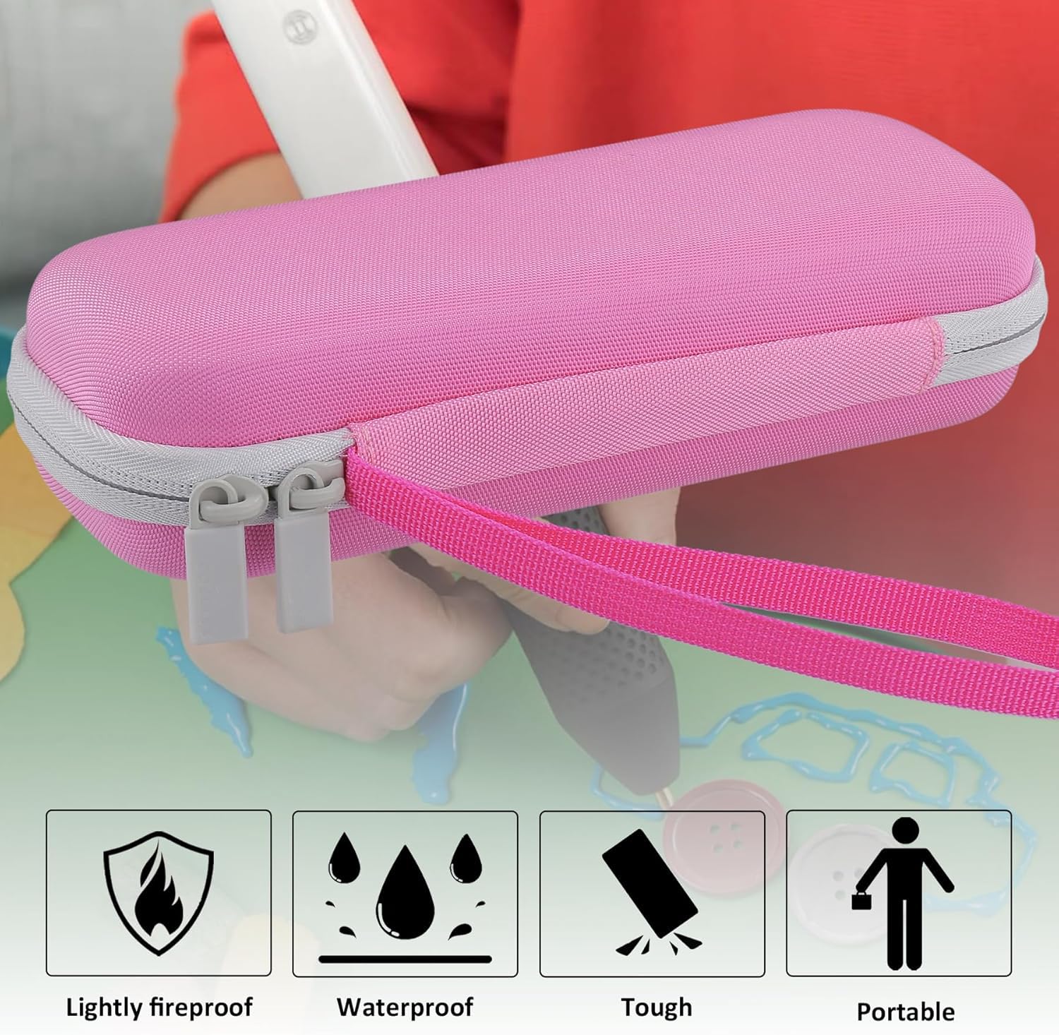 co2CREA Twarde etui podróżne do Bosch Home and Garden bezprzewodowy klej do klejenia na gorąco, kompatybilny z ładowarką USB