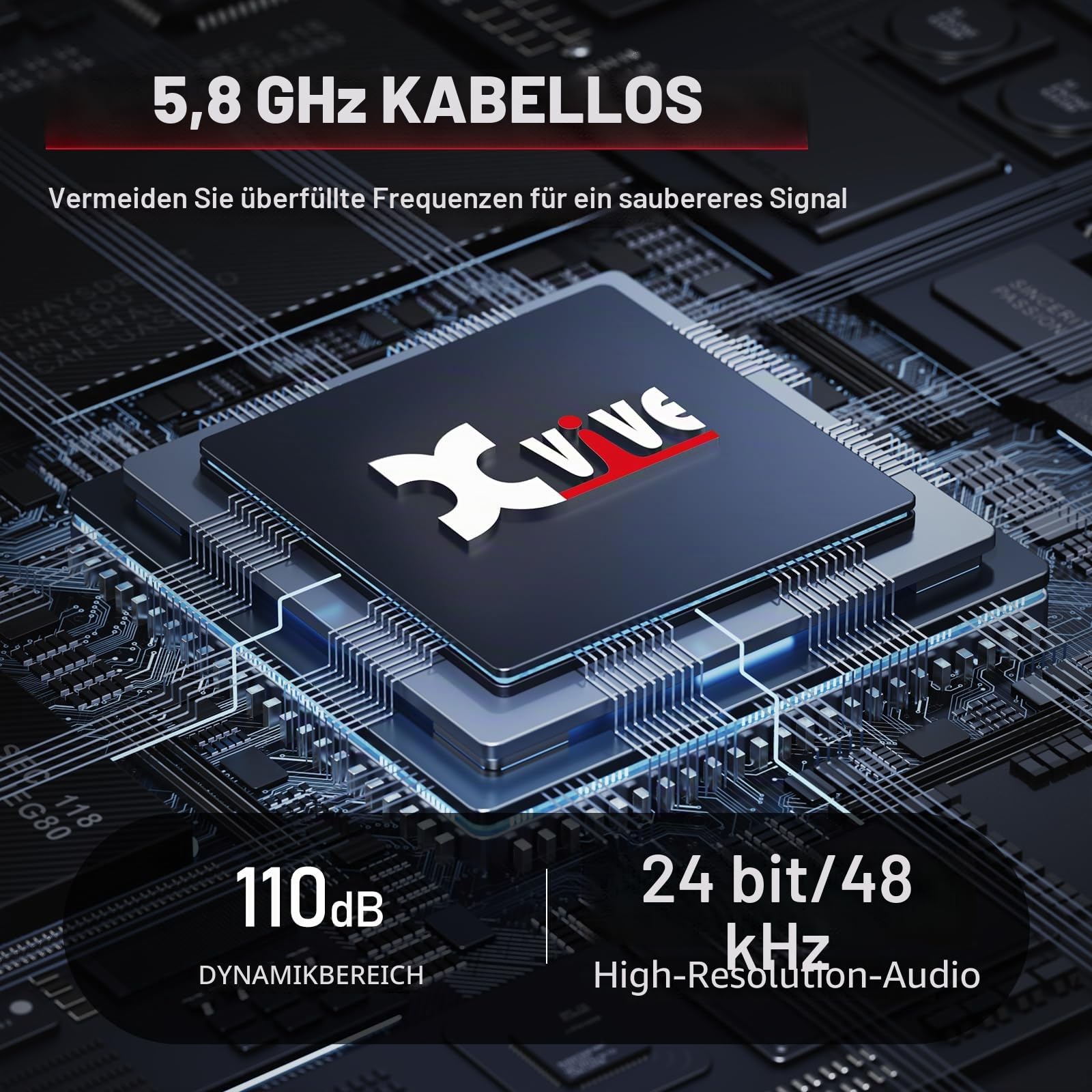 Xvive U45 Kabelloses In-Ear-Monitor System mit 5,8 GHz Sender und Empfänger