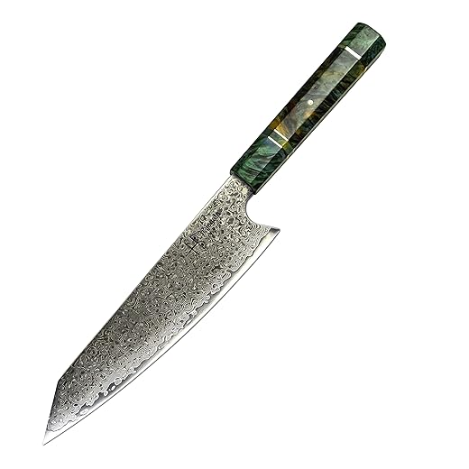 Professional Japanese Chefs Kitchen Knife Unique Kiritsuke 8 Inch Vg10 67 Layers Damascus Steel Knive with Sheath