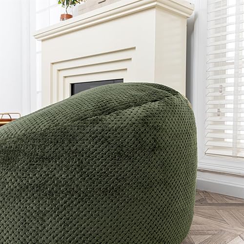 Miniatura 4 de Funda para puf (sin relleno), suave y lavable de fibra de felpa para adultos, funda de piel mullida sin relleno (funda para puf verde oscuro)