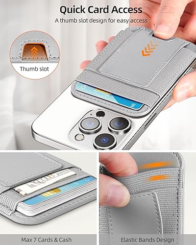 Miniatura 89 de ExtreLife Magsafe Wallet, cartera magnética más fuerte para iPhone 17/16/15/14/13/12, para tarjetero Magsafe con 2 ranuras para tarjetas, bloqueo