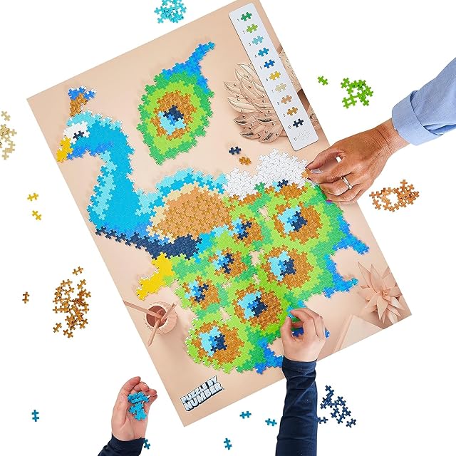 Foto 3 de 7 de PLUS PLUS - Rompecabezas por número Pavo Real de 800 Piezas - Juego de construcción - PP3931