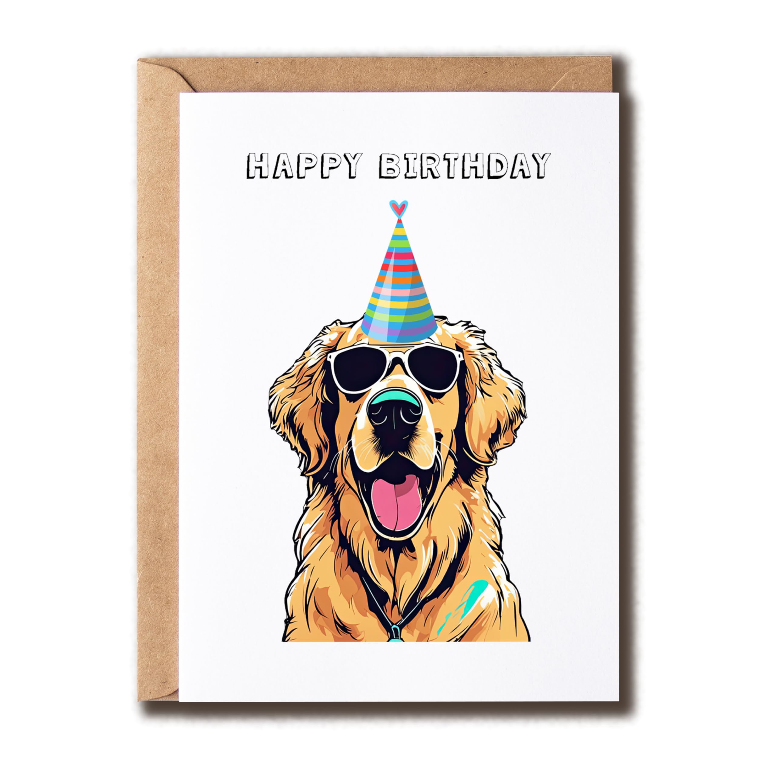 Funny Birthday Card - Dog Birthday Card - Golden Retriever Card - Humorous Greeting Card - Card For Pet Lovers