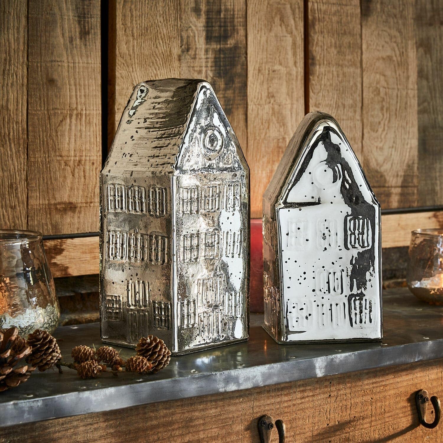 Loberon Deko-Haus 2er Set Langridge, antiksilber