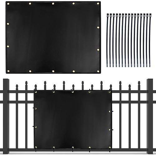 Escudo térmico para pared detrás de la parrilla, 4 x 3 pies para parrilla al aire libre, cubierta de valla ignífuga negra y pantalla resistente para