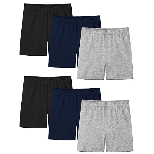 Resinta 6 Pack Girls Bike Shorts Under Dress Dance Cartwheel Shorts for Toddler Kids Summer Clothes Multicolor