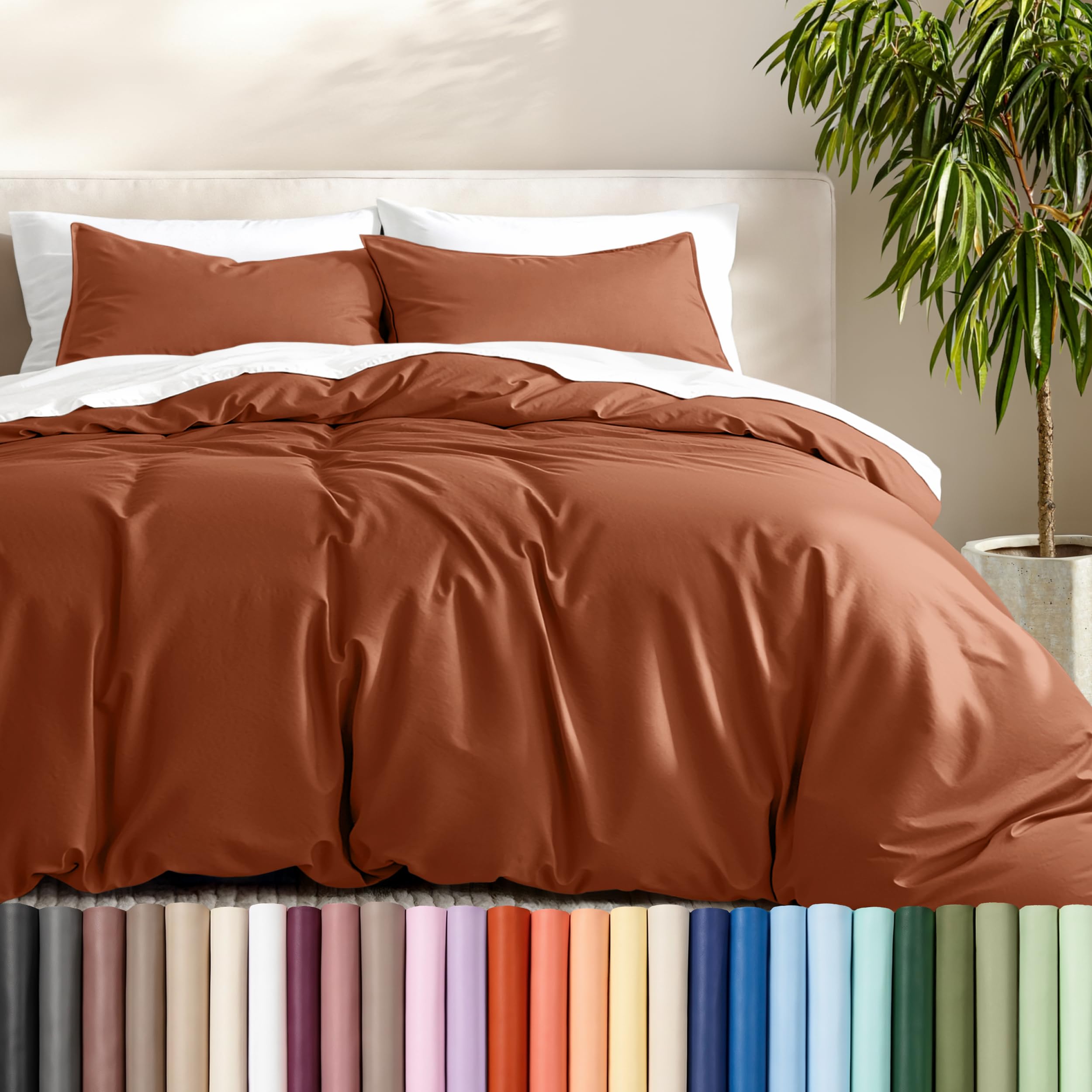 Bare Home Duvet Cover Set 1800 Ultra-Soft (King, Terracotta) — image 1
